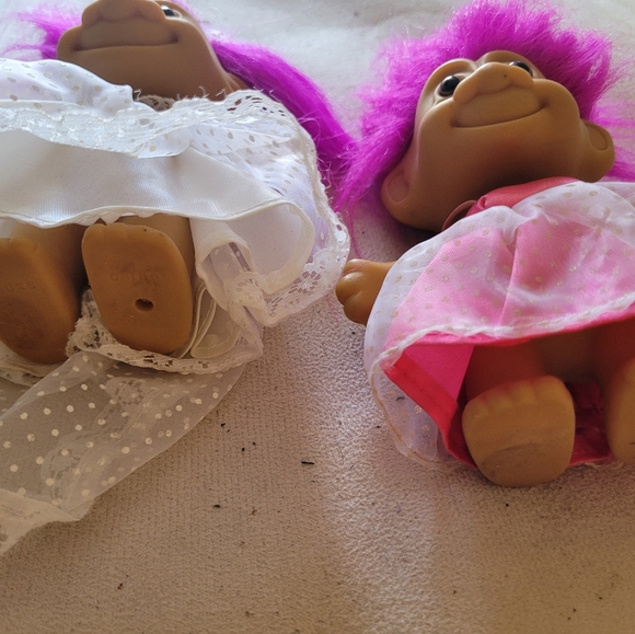 VINTAGE RUSS Neon Pink & Bride Troll Doll 1990’s Great Condition - Picture 3 of 7